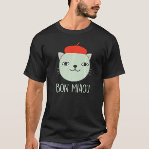 Camiseta Gato con boina francesa Gato con gorra Gatito con 