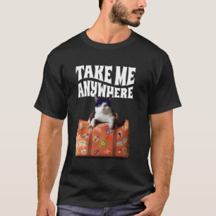 Camiseta Gato con bolso de viaje - Llévame a cualquier luga