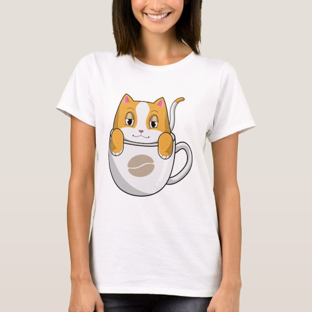Camiseta Gato con café (Anverso)