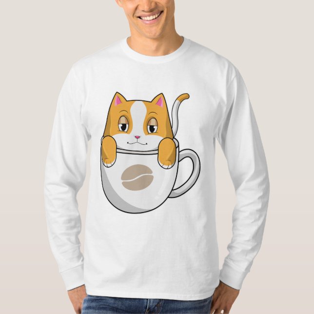 Camiseta Gato con café (Anverso)