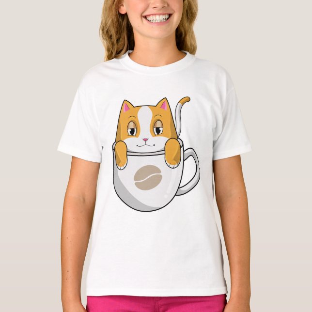 Camiseta Gato con café (Anverso)