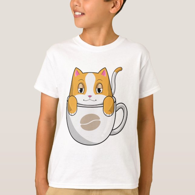 Camiseta Gato con café (Anverso)