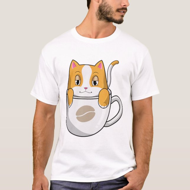 Camiseta Gato con café (Anverso)