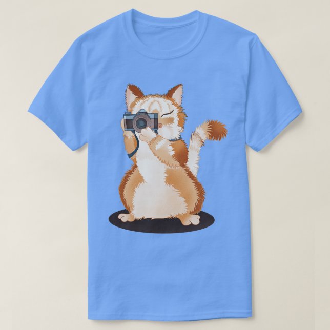 Camiseta Gato Con Cámara (Diseño del anverso)