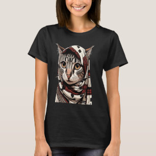 Camiseta Gato con cara de escarcha
