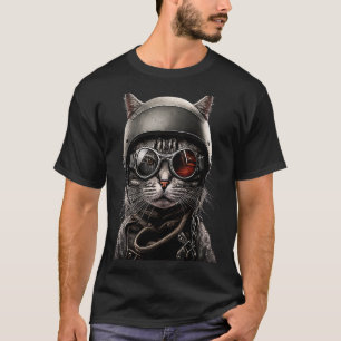 Camiseta Gato con casco de bicicleta Gatos 1
