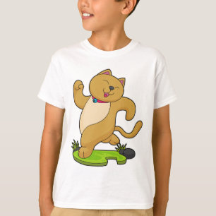 Camiseta Gato con choker en ejecución