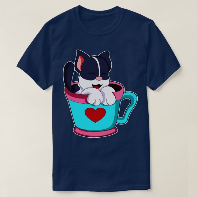 Camiseta Gato con Copa del Corazón (Diseño del anverso)