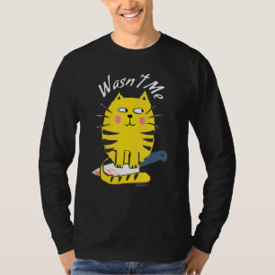Camiseta Gato con cuchillo, no era un gato gracioso