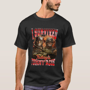 Camiseta Gato con Dolor de Estómago Mi Barriga Duele Sobrev