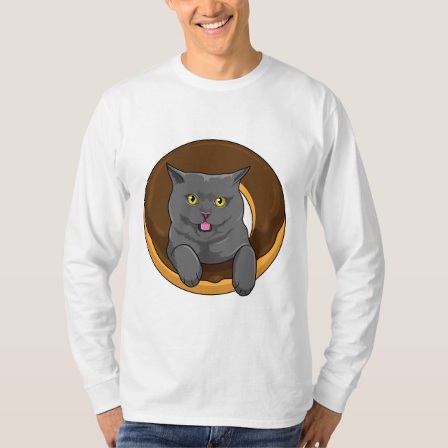 Camiseta Gato con donut (Anverso)