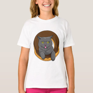 Camiseta Gato con donut