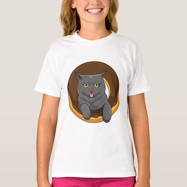 Camiseta Gato con donut (Anverso)