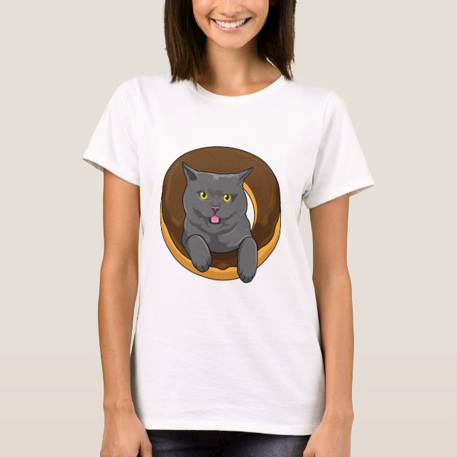 Camiseta Gato con donut (Anverso)