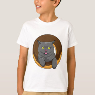 Camiseta Gato con donut