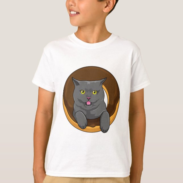 Camiseta Gato con donut (Anverso)