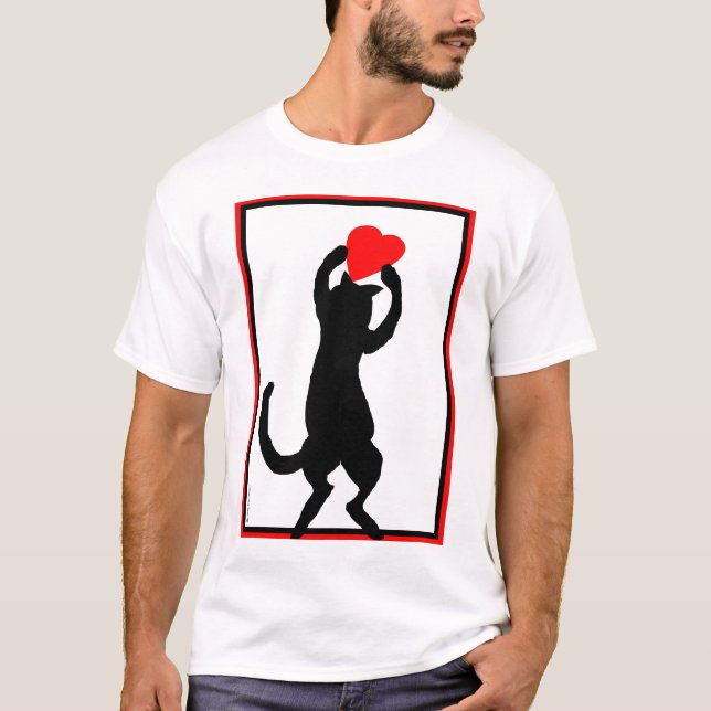 Camiseta Gato con el corazón (Anverso)