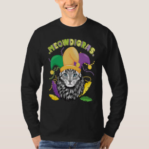 Camiseta Gato Con El Ropa De Mardi Gras Feliz Día Para Mí