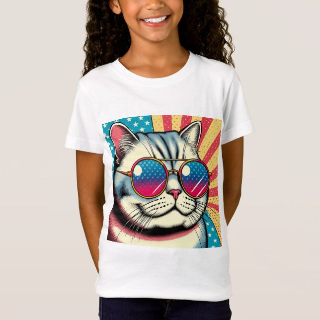 Camiseta Gato con gafas (Anverso)