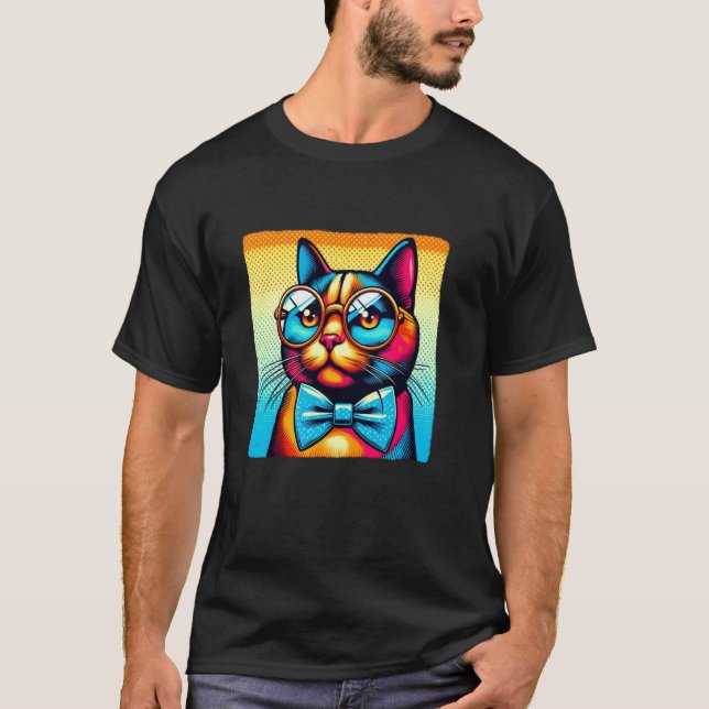 Camiseta Gato con gafas (Anverso)