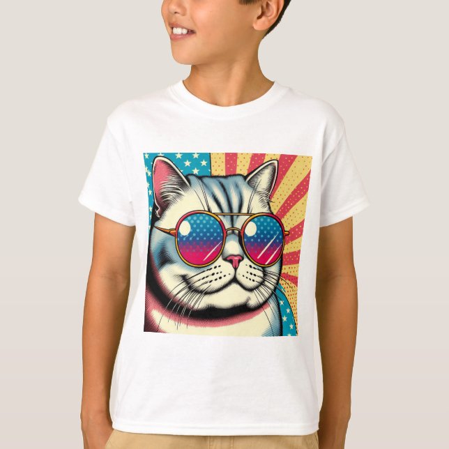 Camiseta Gato con gafas (Anverso)