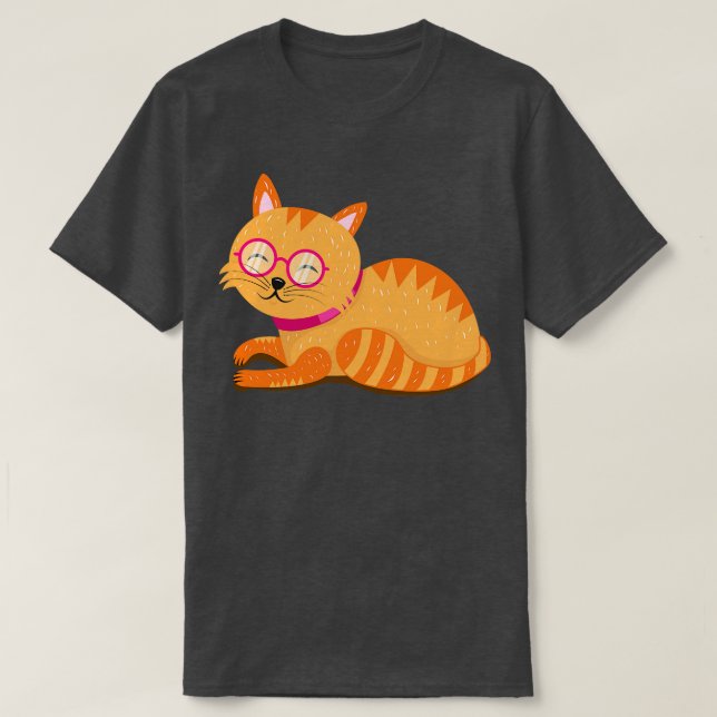Camiseta Gato con gafas (Diseño del anverso)
