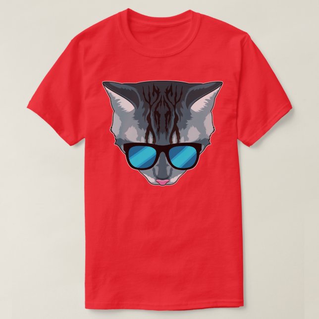 Camiseta Gato con gafas de sol (Diseño del anverso)