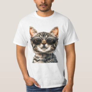 Camiseta Gato con gafas de sol