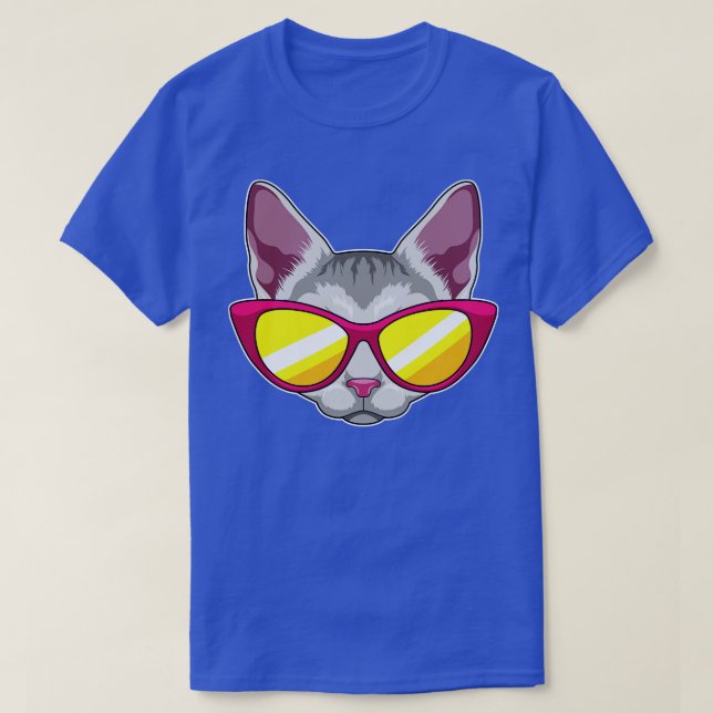 Camiseta Gato con gafas de sol 1 (Diseño del anverso)