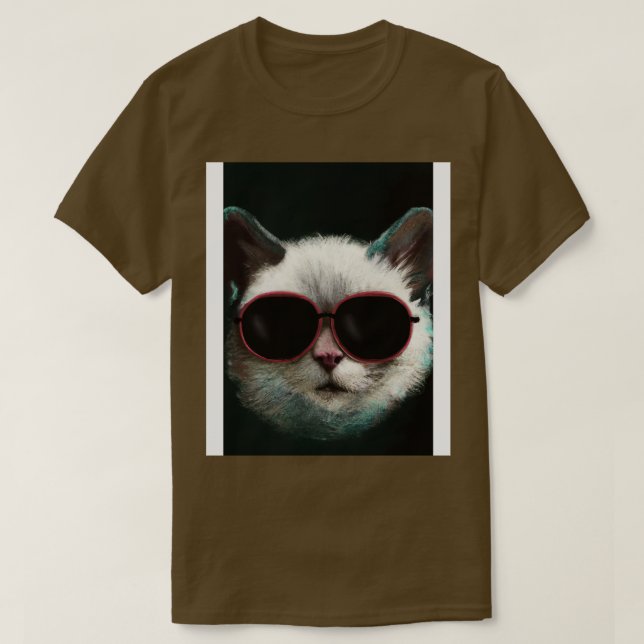 Camiseta Gato con gafas de sol 2 (Diseño del anverso)