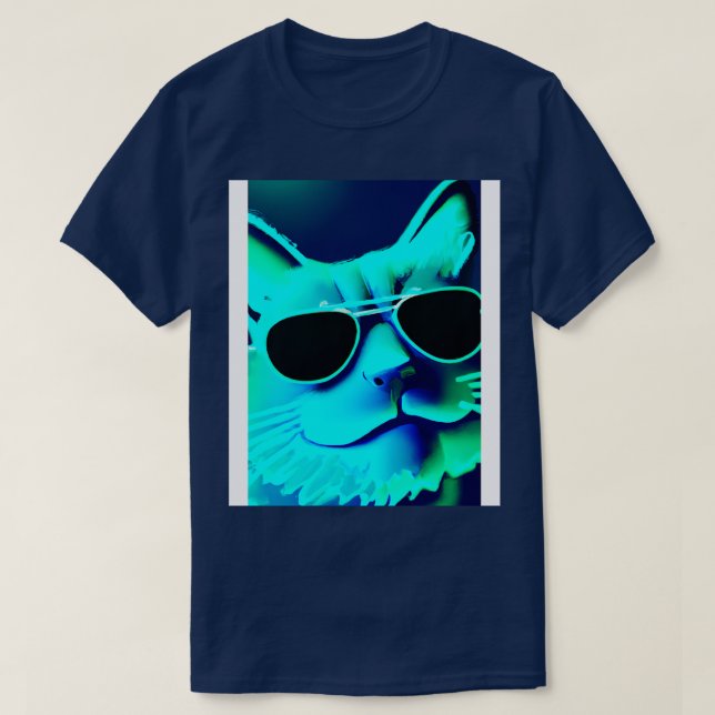 Camiseta Gato con gafas de sol 6 (Diseño del anverso)