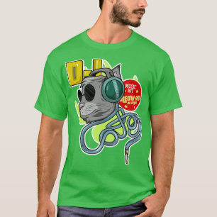 Camiseta Gato con gafas de sol como DJ con audífono