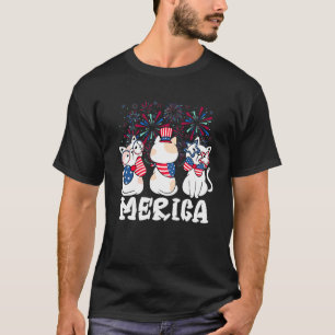 Camiseta Gato Con Gafas De Sol De Fuegos Artificiales Sombr