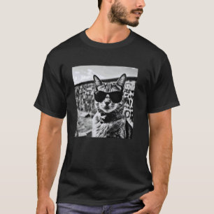 Camiseta Gato con gafas de sol en el muro de Berlín Alemani