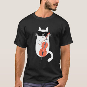 Camiseta Gato con gafas de sol jugando música Cello Cellist