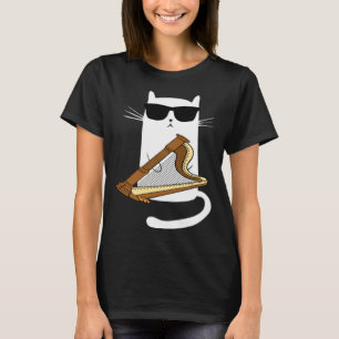 Camiseta Gato con gafas de sol tocando el arpa
