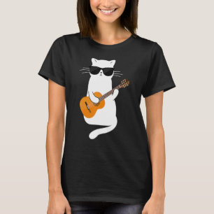 Camiseta Gato con gafas de sol tocando guitarrista