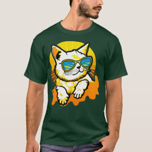 Camiseta Gato con gafas frescas Para todos los amantes del