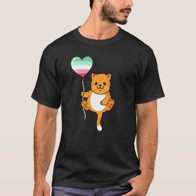 Camiseta Gato Con Globo Abrosexual (Anverso)