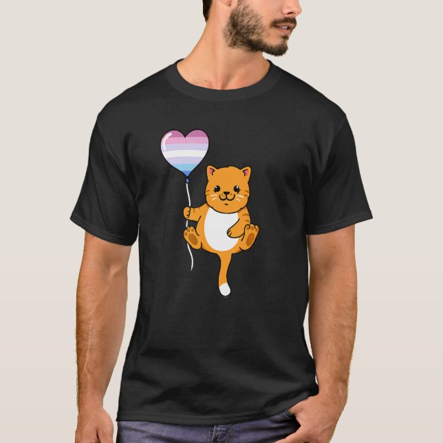 Camiseta Gato Con Globo Bigénero (Anverso)