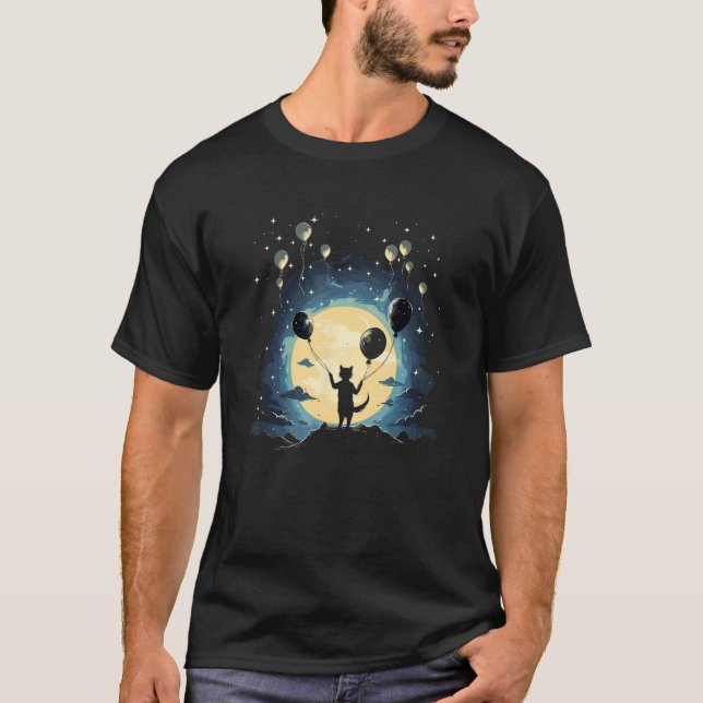 Camiseta Gato con globos (Anverso)