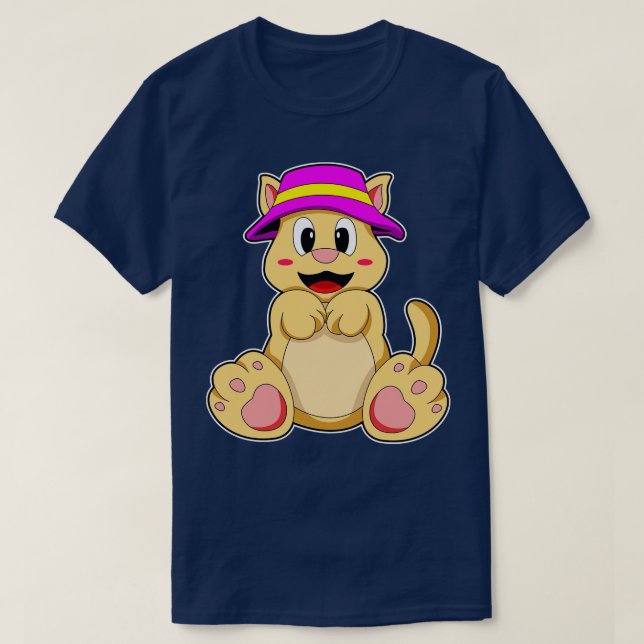 Camiseta Gato con Gorra (Diseño del anverso)