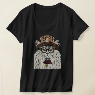 Camiseta Gato con gorra y gafas