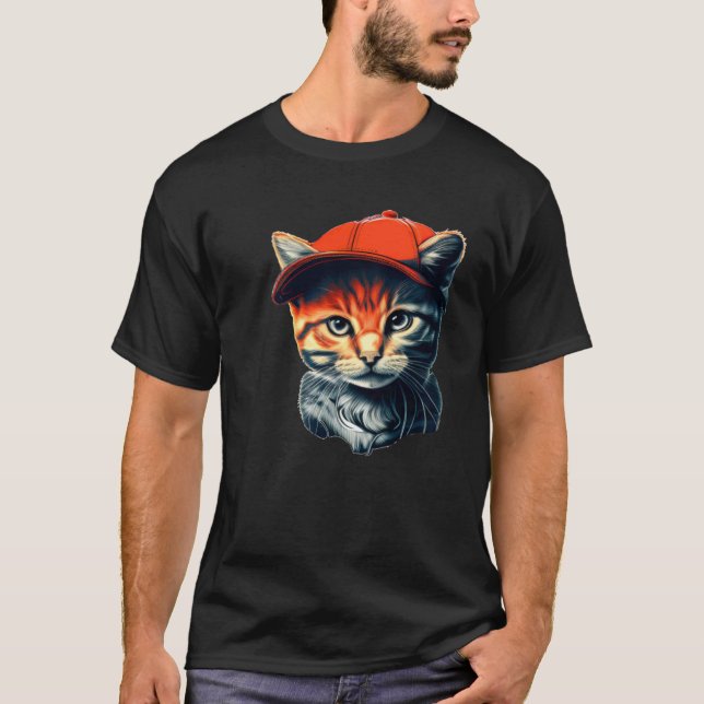 Camiseta Gato con Gorro (Anverso)