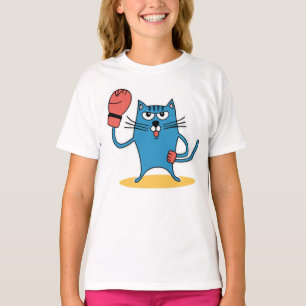 Camiseta Gato con guantes de boxeo