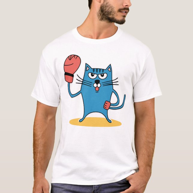 Camiseta Gato con guantes de boxeo (Anverso)