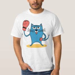 Camiseta Gato con guantes de boxeo