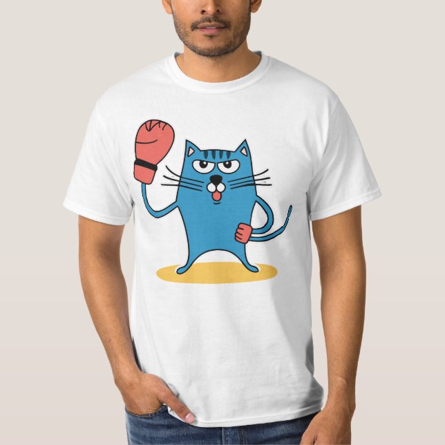 Camiseta Gato con guantes de boxeo (Anverso)