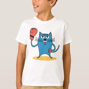 Camiseta Gato con guantes de boxeo