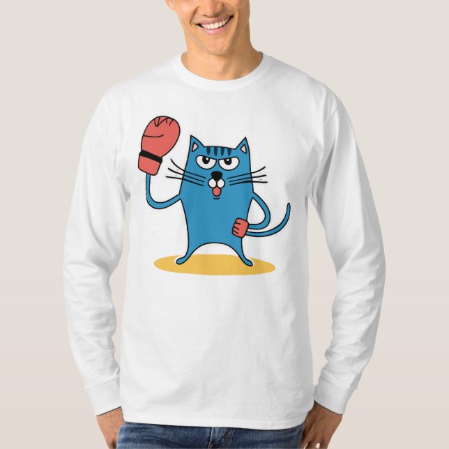 Camiseta Gato con guantes de boxeo (Anverso)